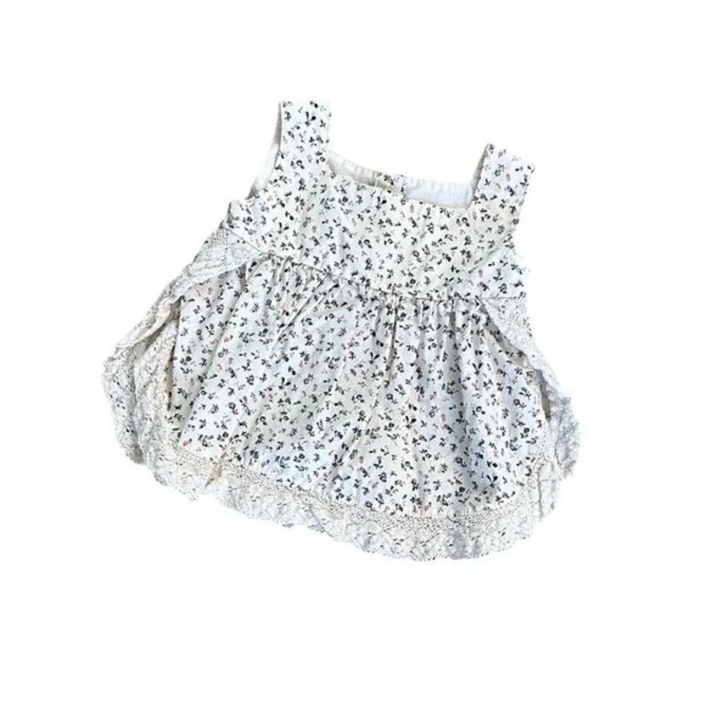 Little Silver Swan Baby Girls‎ Floral Lace Trim Dress Size 12 Months